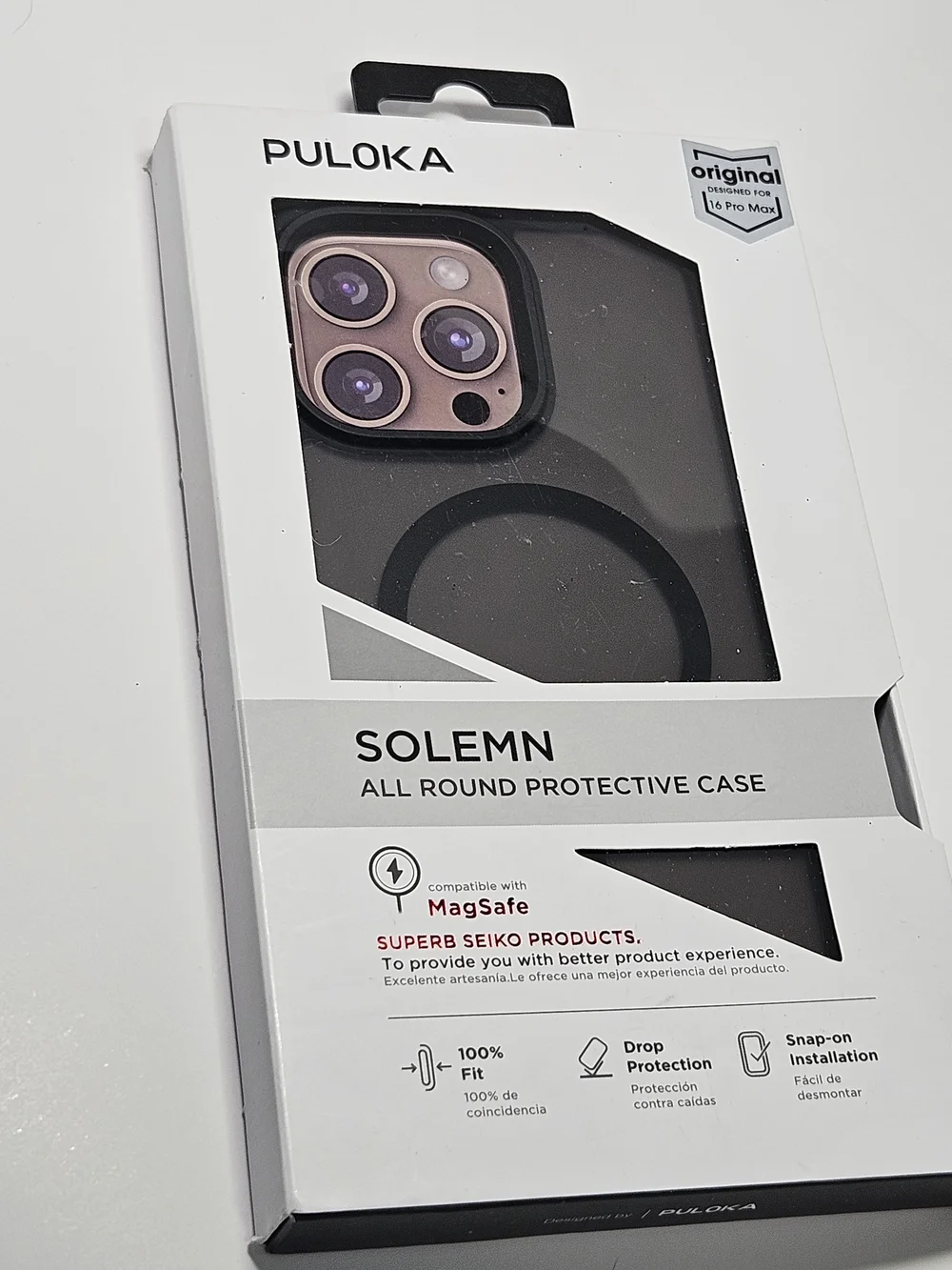 Puloka Solemn Case for iPhone 16 Pro Max - MagSafe Compatible, Black New in Box